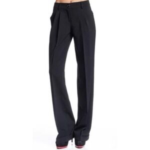 Love Moschino Trousers Black Crepe mid rise boot cut Vintage Sz 6 Cotton Preppy‎